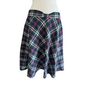 MODCLOTH Tartan Plaid Flannel Midi Skirt with Waist Bow Size XL Lined Pockets
